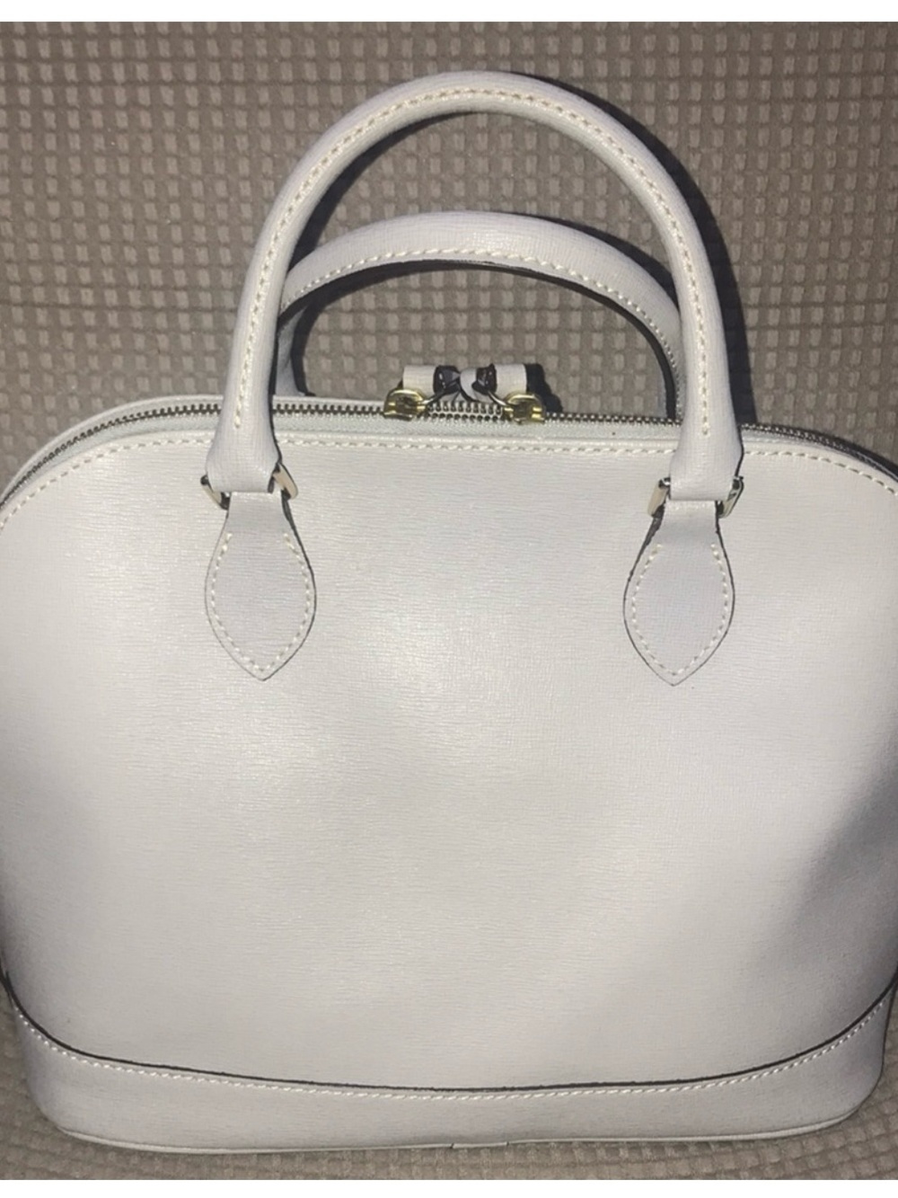 Dooney & Bourke Light Gray Dome Satchel with Gold Hardware - Picture 4 of 7